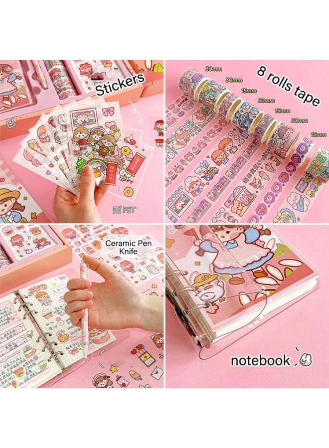 تابيت مجموعة ملصقات تزيين دفتر اليوميات للأطفال، ملصقات يومية بتصميم حيوانات، ملصقات جميلة لتزيين دفتر اليوميات وزجاجة الماء، ملصقات يمكنك صنعها بنفسك (بنفسجي) - Image 3