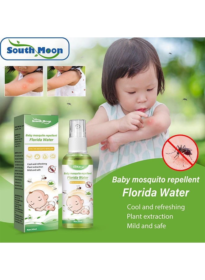 ساوث مون رش طارد للبعوض للأطفال يحمي من البعوض، رش طارد للبعوض من الشيح للاستخدام في المنزل وفي الهواء الطلق لمنع لدغات البعوض والحكة. - Image 1