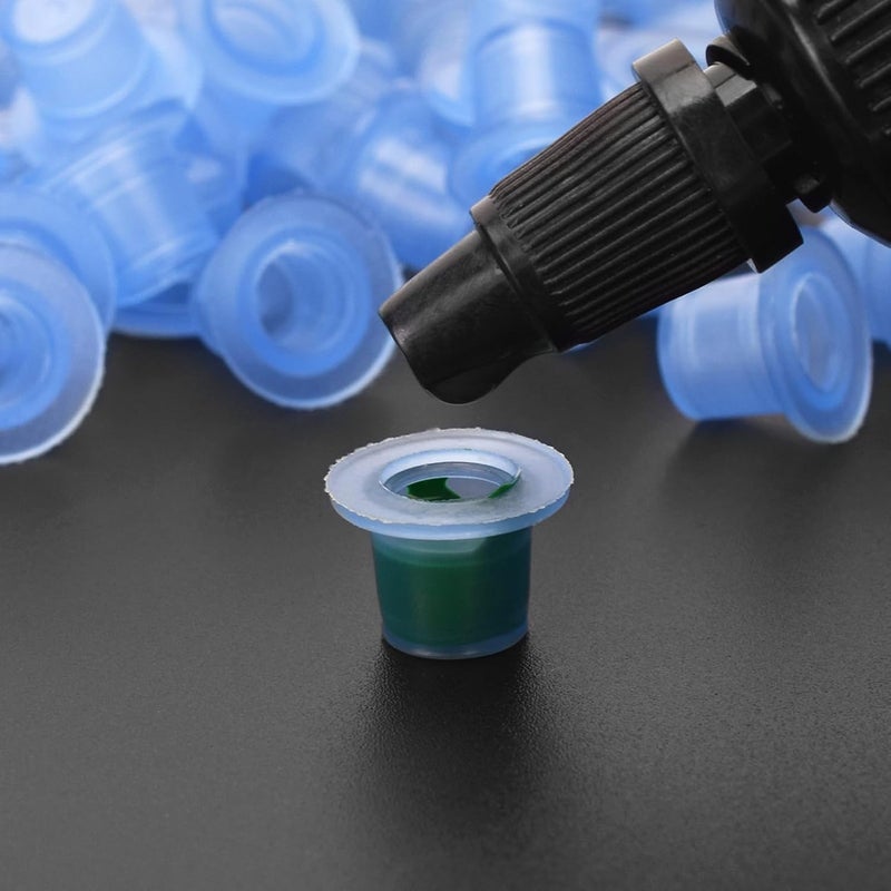 pcs Sile Pigment Cups, Flat Bottom Sile Ink for Artists, Includes 500pcs Small and 500pcs Medium Size for Eyebrow Lip Pigments - Image 3