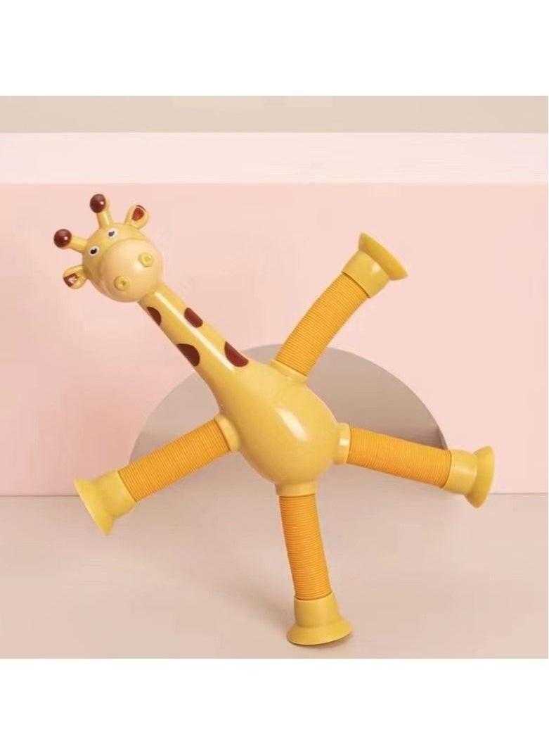 LIXADA 4-Piece Telescopic Suction Cup Giraffe Toy Cartoon Telescopic Pipe Giraffe with Suction Cup Luminous Stretch Tube（Random Color）  - Image 4