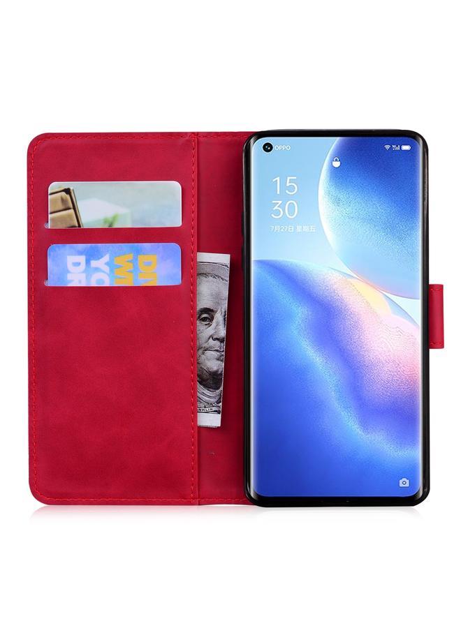 S-TOP Case For OPPO Reno5 Pro 5G Skin Feel Pure Color Flip Leather Phone Case - Image 4