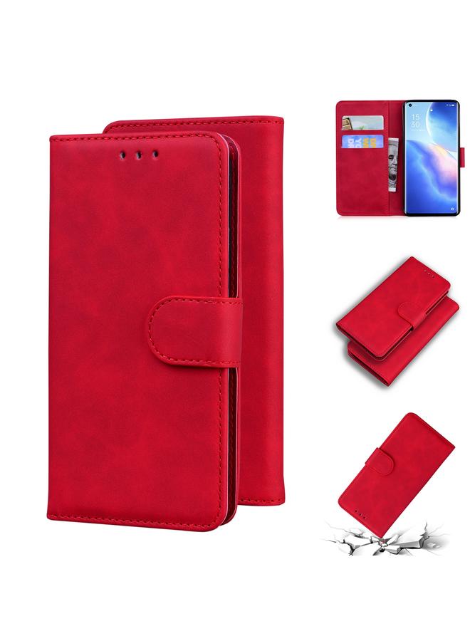 S-TOP Case For OPPO Reno5 Pro 5G Skin Feel Pure Color Flip Leather Phone Case - Image 1