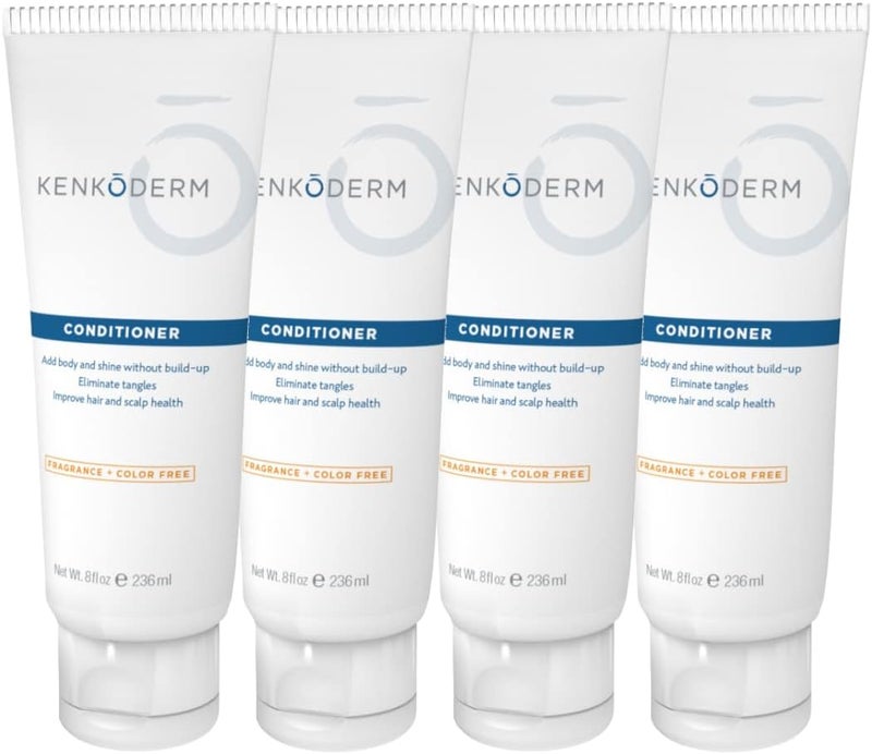 KENKODERM Conditioner for Sensitive Hair and Skin  8 oz  4 Tubes  Dermatologist Developed  Fragrance + Color Free - Image 1