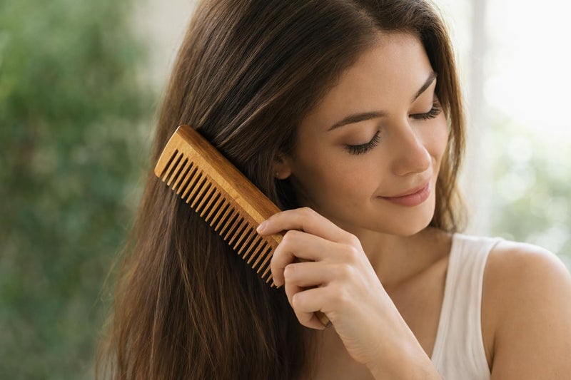 Stylazo Neem Wood Hair Comb 100% Hand made Anti-Dandruff Comb, For men & Women Model No.2 (Pack of 2). - Image 3