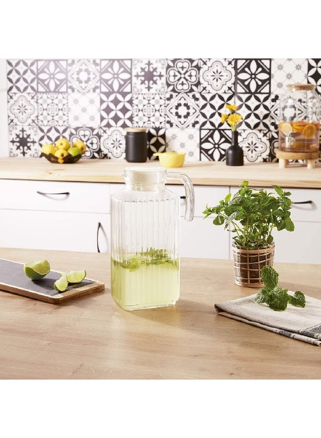 لومينارك أنيلد كوادرو إبريق زجاجي شفاف، صديق لغسالة الصحون، مع غطاء، سعة 1.7 لتر، V4069 - Image 4