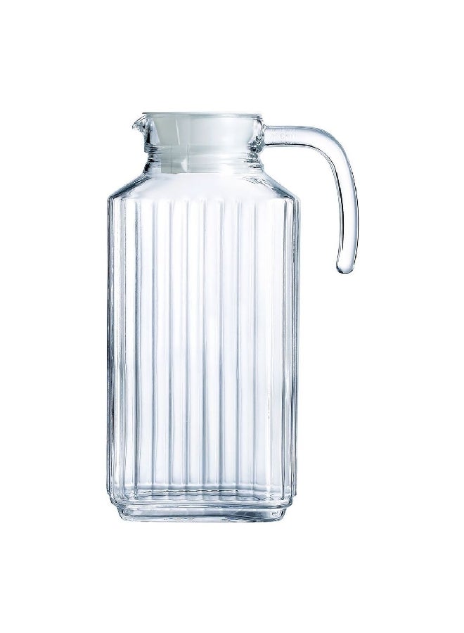 لومينارك أنيلد كوادرو إبريق زجاجي شفاف، صديق لغسالة الصحون، مع غطاء، سعة 1.7 لتر، V4069 - Image 1