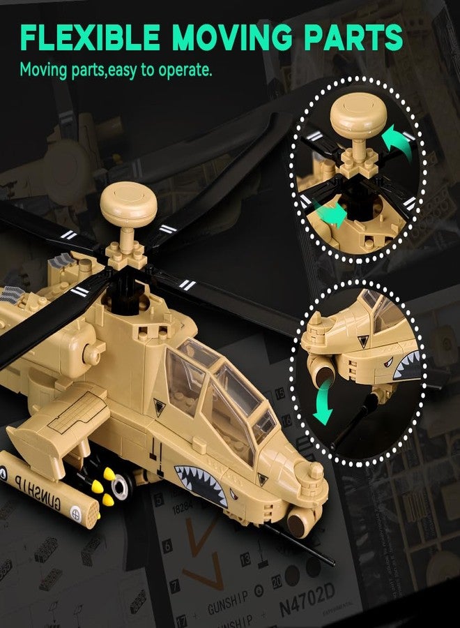 ArtorBricks AH-64 Apache Airplane Military Building Set with Display Stand - 183-Piece Model Kit for Adults, Collectors & Enthusiasts, Premium Gift Box Packaging for Holiday & Birthday Present - Image 5