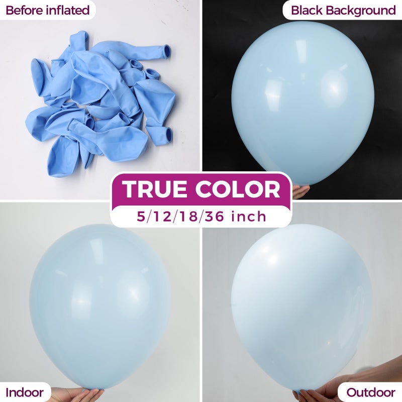 Bezente Pastel Blue Latex Party Balloons - 100 Pack 12 inch Round Helium Light Blue Bridal Blue Balloons for Wedding Bridal Shower Gender Reveal Birthday Party Decoration - Image 2