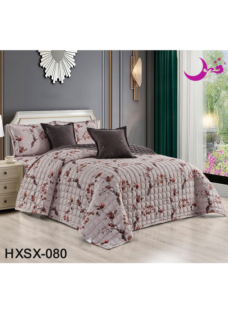 Red Rose Two-piece quilt set, summer mattress, with excellent compressed filling, consisting of 6 pieces / king size 230*250 