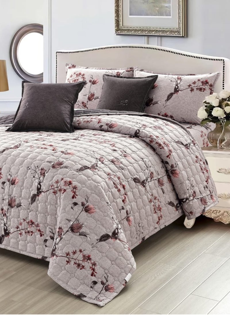 ريد روز طقم لحاف نفرين مشجر مفرش مضغوط مكون من 6 قطع بوليستر لحاف مقاس230 في 250سم - Image 2