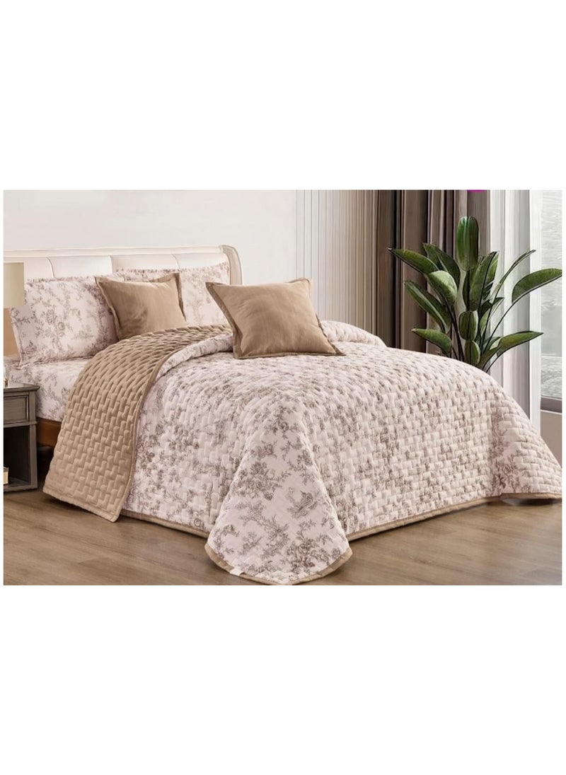 Red Rose - Two-piece quilt set, summer mattress, with excellent compressed filling, consisting of 6 pieces / king size 220*240 - Image 1