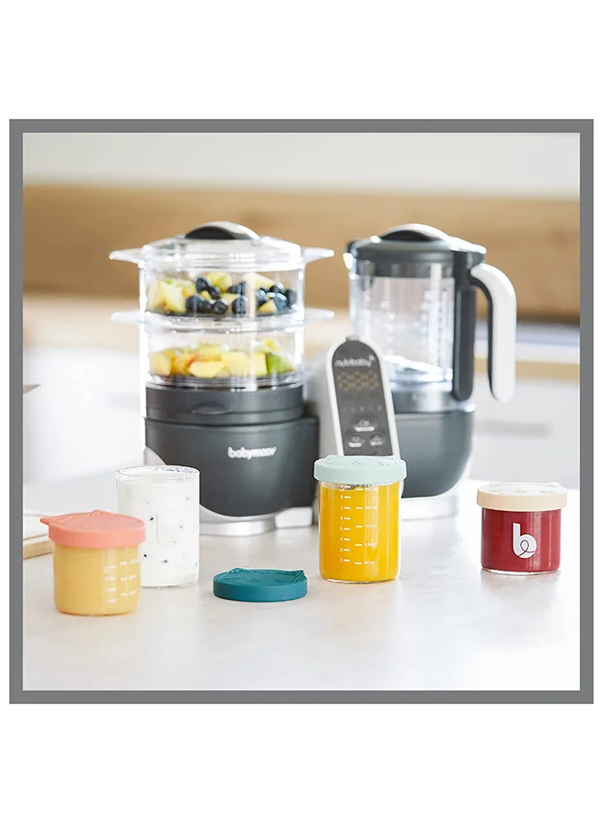 babymoov Set of 6 Isy Bowls 250 Ml + 3 X 120 Ml Superior Glass Baby Food Storage Containers, Small Glass Jars With Airtight Lids