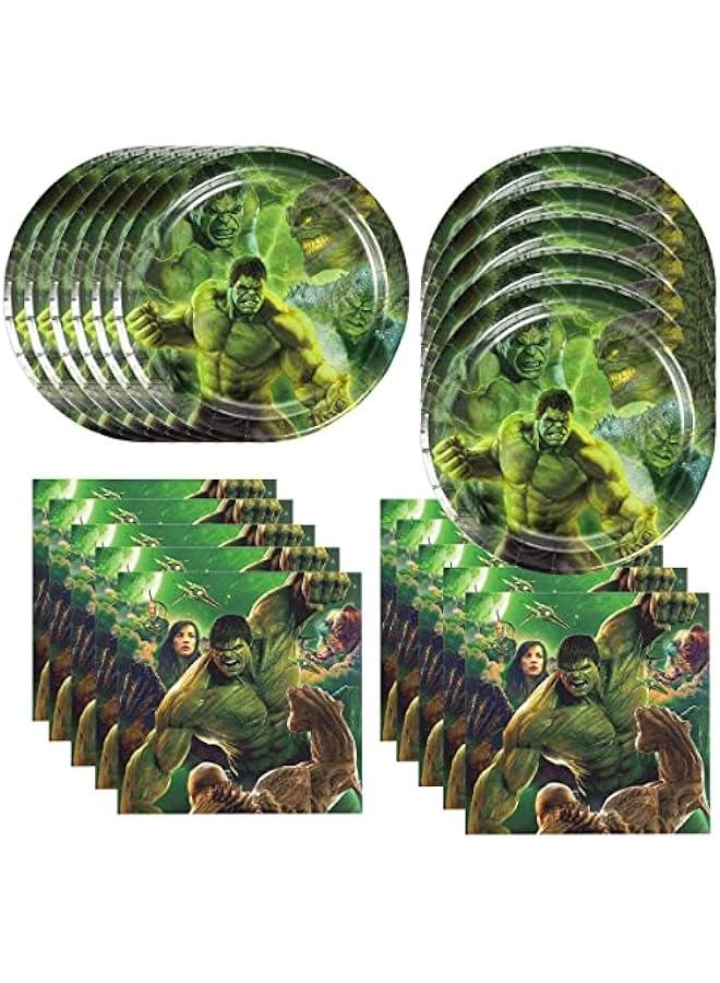 40Pack Hulk Party Supplies include 20 plates, 20 napkins for The Hulk birthday party decoration - Image 1