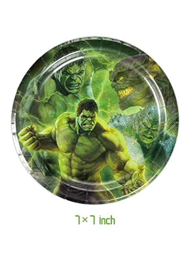 40Pack Hulk Party Supplies include 20 plates, 20 napkins for The Hulk birthday party decoration - Image 2