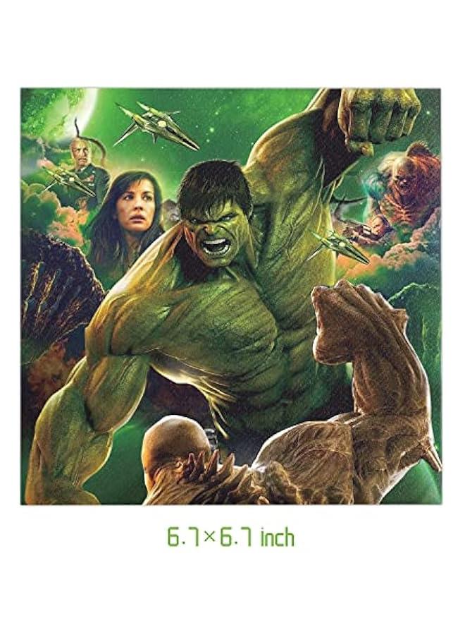 40Pack Hulk Party Supplies include 20 plates, 20 napkins for The Hulk birthday party decoration - Image 3