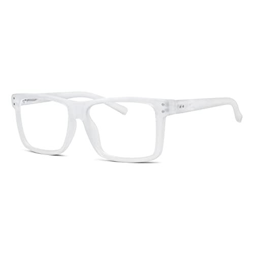 Eyekepper Oversized Reading Glasses Square Large Frame Readers for Men and Women - Transparent +1.50 - Image 1