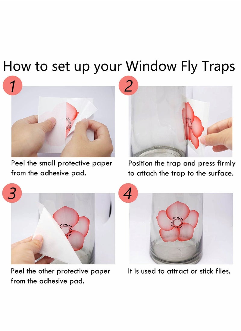 Generic - Window Fly Traps, 30 PCS Flies & Bug Fly Trap, Floral Pattern Design Sticky Fly Catcher for Indoor Houseflies Fly Gnat, Nontoxic and Pesticide-Free - Image 1