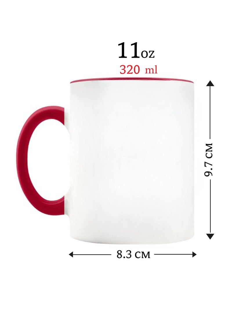 RYN Merry Christmas Design Printed Ceramic Coffee Mug Suitable Gift for Christmas | Christmas Theme| Christmas Decor | Gifts for Friends| Gift for Employees (Two Tone Red Mug, Design 2) - Image 3