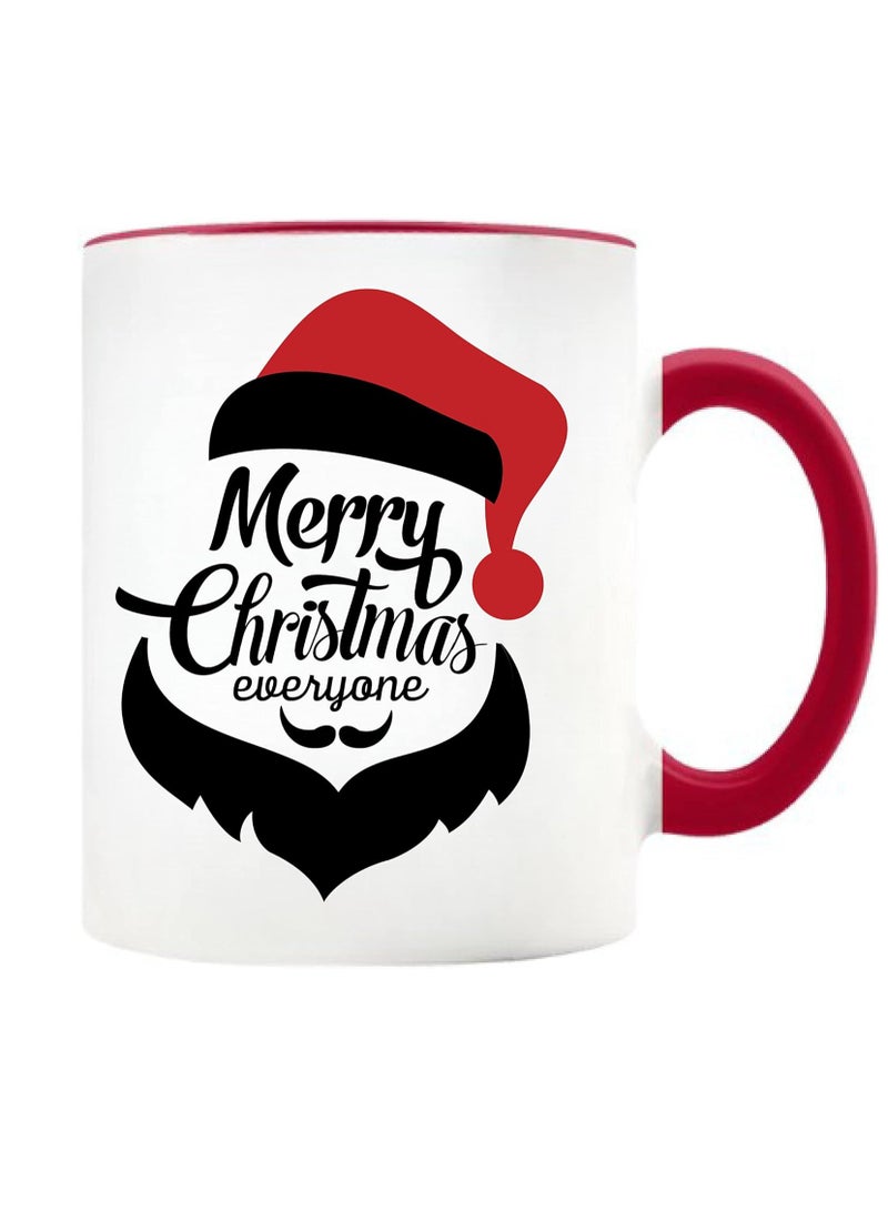 RYN Merry Christmas Design Printed Ceramic Coffee Mug Suitable Gift for Christmas | Christmas Theme| Christmas Decor | Gifts for Friends| Gift for Employees (Two Tone Red Mug, Design 2) - Image 1