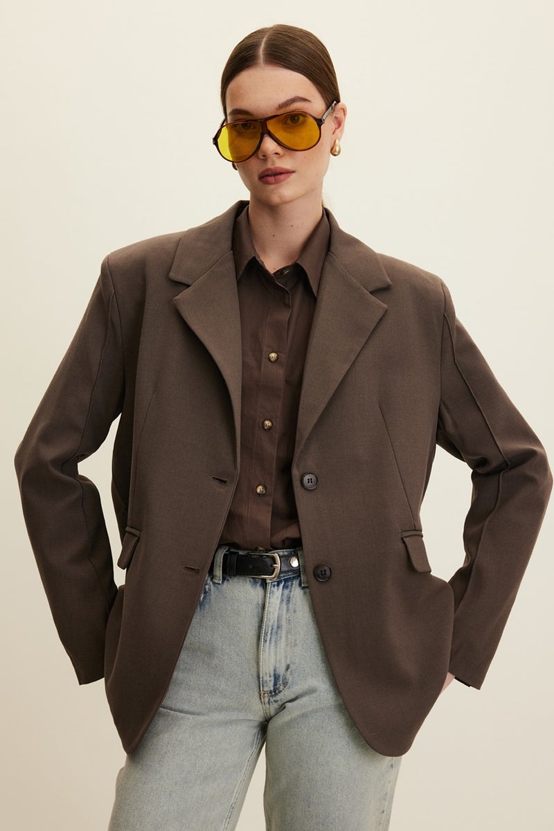Manuka Classic Cut Blazer Jacket Mink  - Image 1