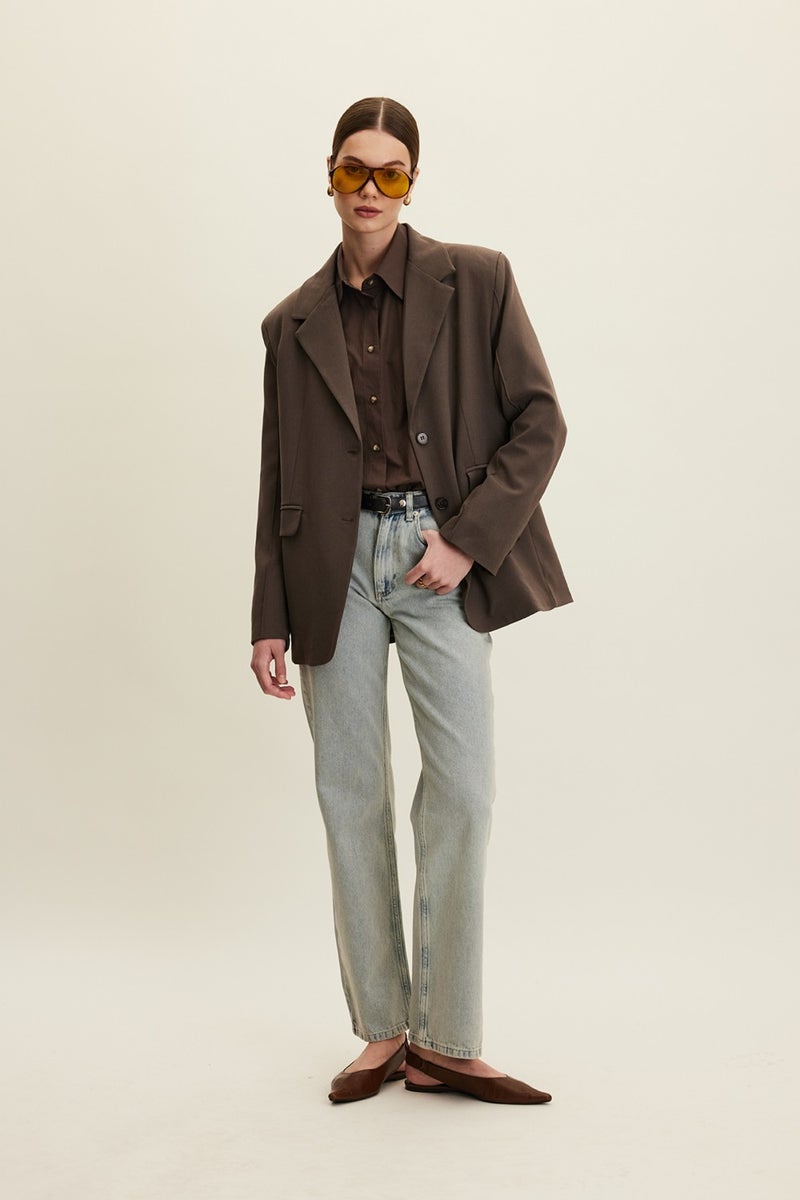 Manuka Classic Cut Blazer Jacket Mink  - Image 2