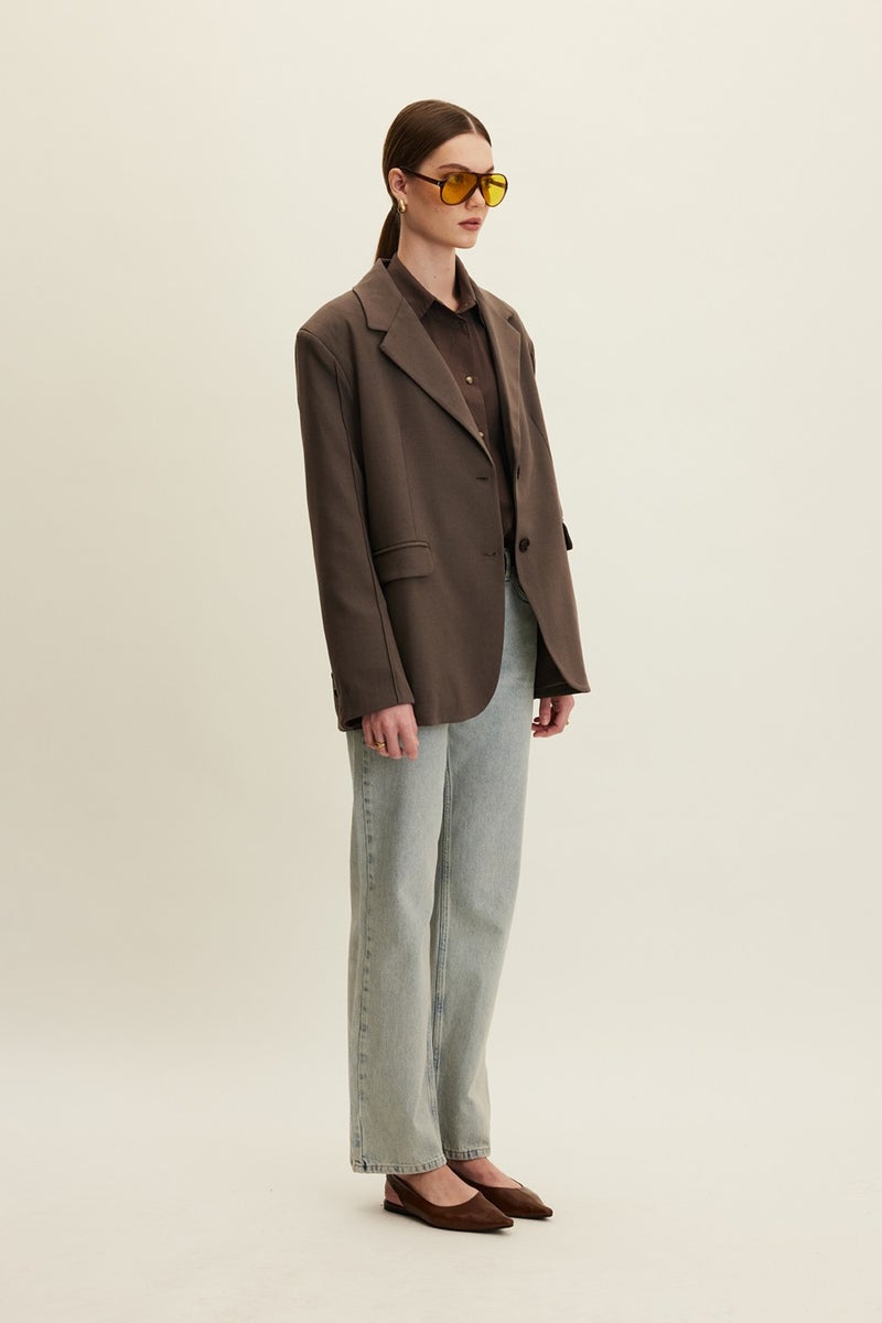 Manuka Classic Cut Blazer Jacket Mink  - Image 4