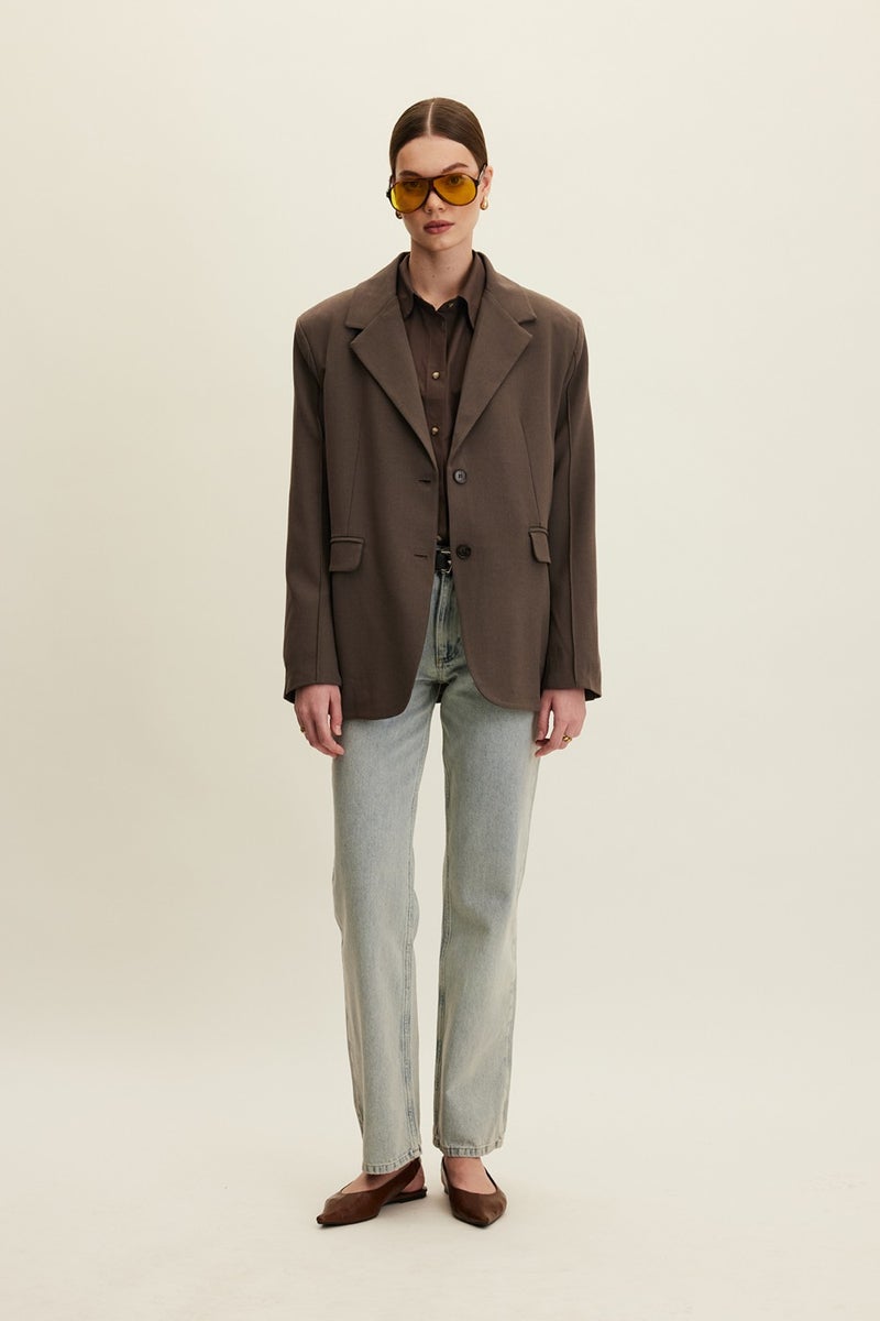 Manuka Classic Cut Blazer Jacket Mink  - Image 3