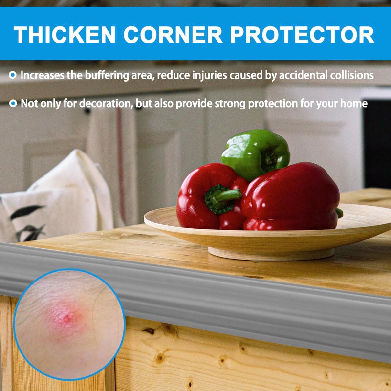 Heonay Wall Corner Protector Peel and Stick Corner Trim Molding Flexible Inside & Outside Wall Edge Guard Self Adhesive Moulding Trim for Edge Use, Gray, 1.6â€ W x 10â€™ L - Image 4