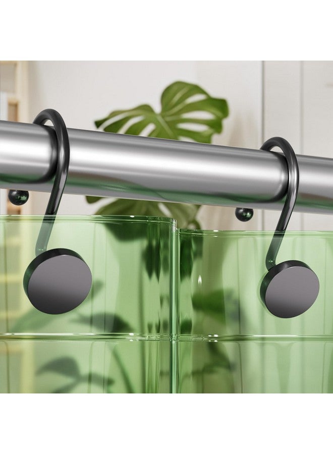 AmazerBath AmazerBath Shower Curtain Hooks, Shower Curtain Rings Heavy Duty Modern Decorative Black Shower Curtain Hooks Rust Proof Smooth Glide Shower Hooks for Shower Curtain Liner Shower Rod Hook, 12Pcs  - Image 1