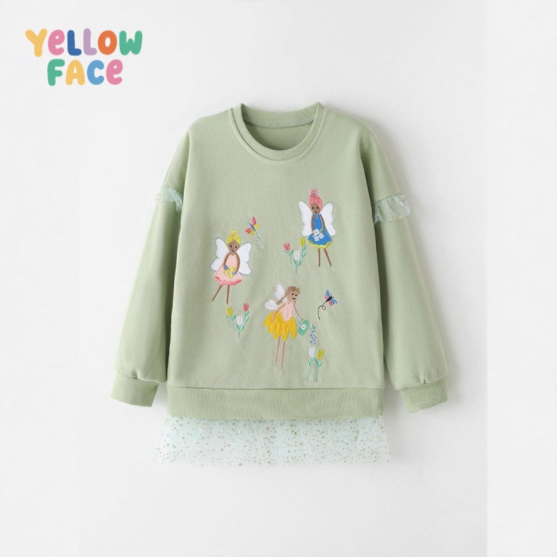 Girls Cartoon Print Long Sleeve Sweatshirt for Kids - Image 2