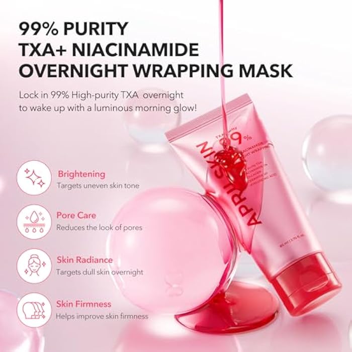 APRILSKIN TXA Niacinamide 99 Overnight Wrapping Mask | 99% High-Purity TXA+Niacinamide for Uneven Skin Tone | Overnight Skin Booster for Toning Care, Firming & Pore Care | 80ml, 2.70 fl.oz. - Image 2