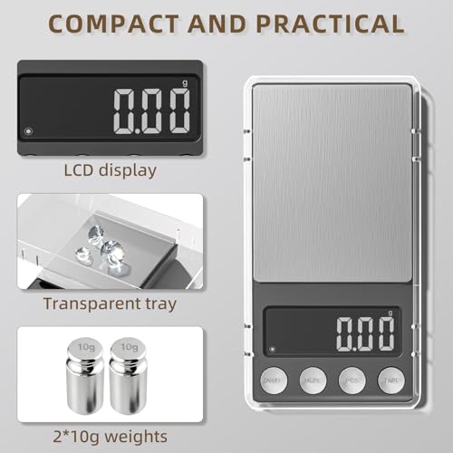 SKEAP Digital Coin Scale, Gram Scale 0.01g Accuracy for Coin Collectors, Bank Tellers and Home Use, Ideal Scale for Gold and Jewelry, 200g Capacity with Calibration Weight - Image 2