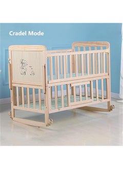 Beauenty 4 in 1 Baby Bassinet, Baby Bedside Sleeper Wooden Bedside Cribs with Mattress, Mosquito Net, 102 X 90 X 60 CM  - Image 4