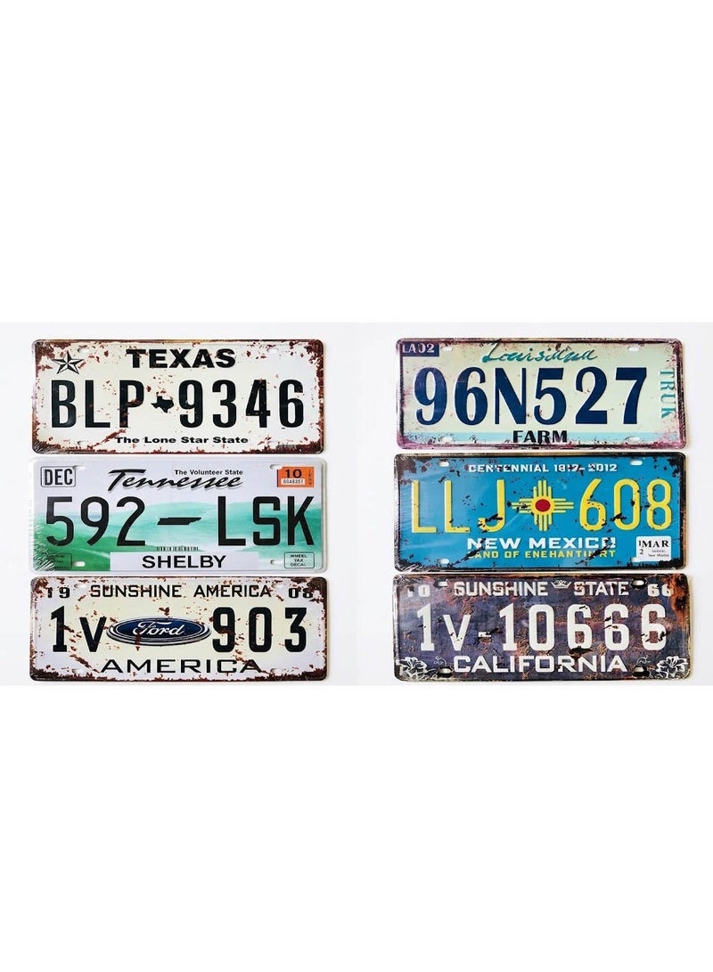 Vintage License Plate Metal Tin Signs – Decorative Retro US State Rustic Wall Decor Plaque Poster for Home, Garage, Bar, Pub, Cafe & Man Cave - Image 1