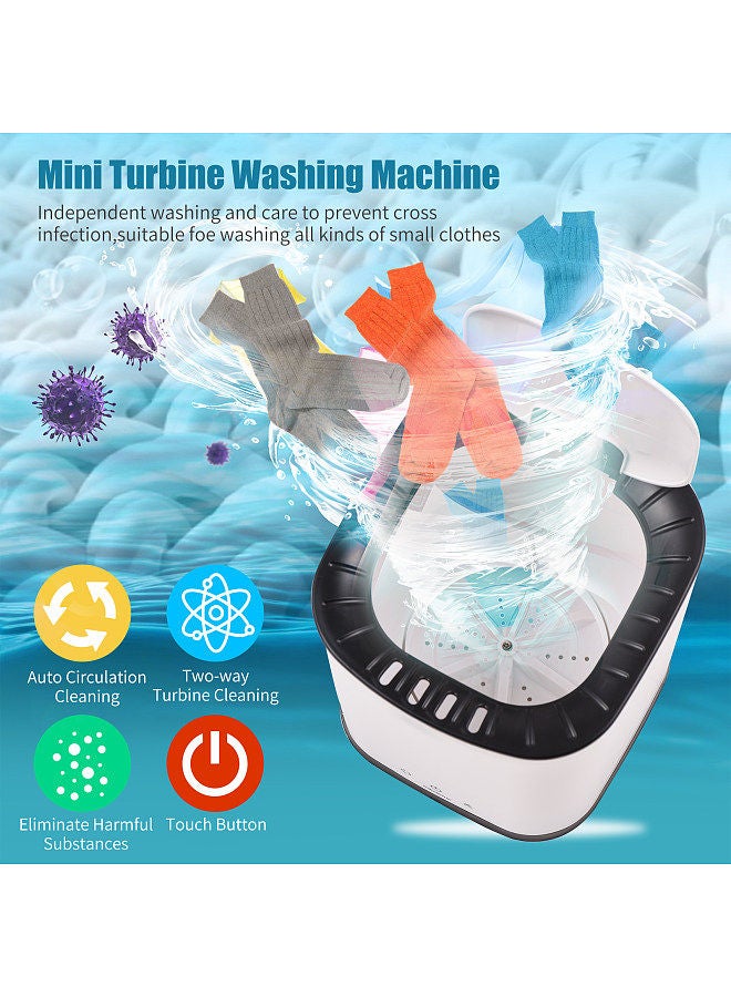 Portable Washing Machine for Underpants Underwear Sock 2L Capacity Mini Laundry Machine Turbine Washer for Home Dormitory Students Apartment Outdoor - Image 2
