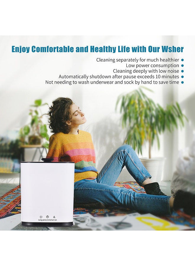 Portable Washing Machine for Underpants Underwear Sock 2L Capacity Mini Laundry Machine Turbine Washer for Home Dormitory Students Apartment Outdoor - Image 5