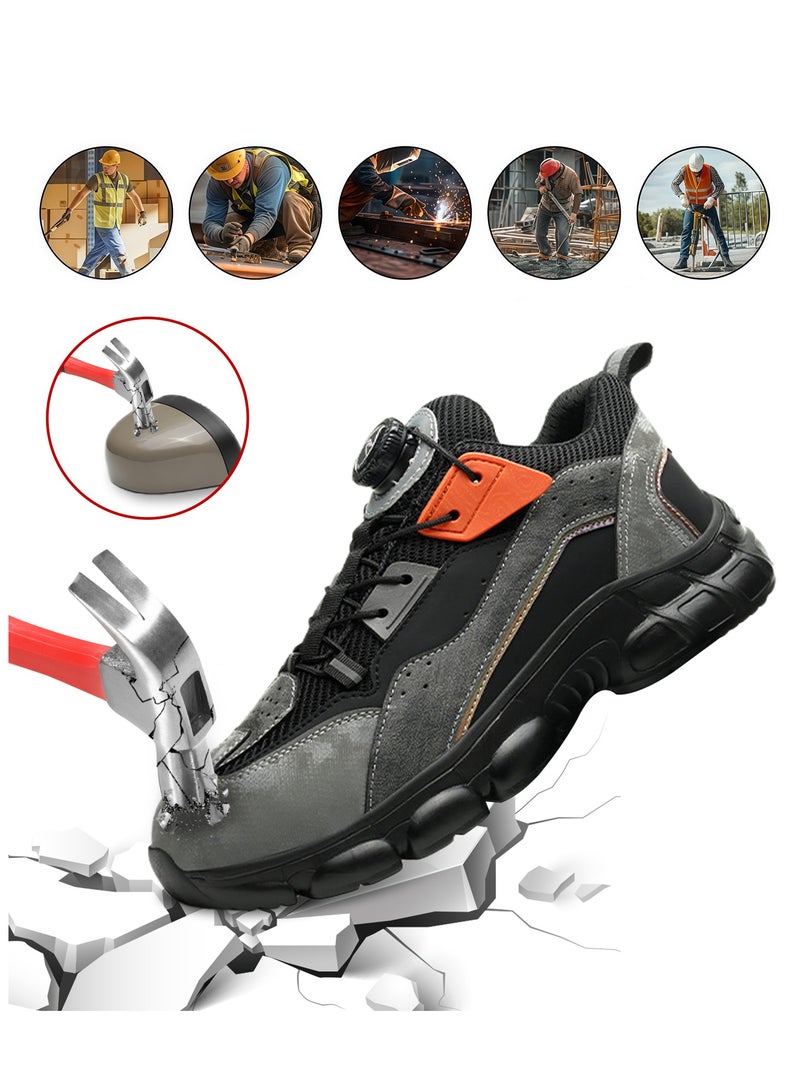 Tennis Style Safety Shoes for Men - Steel Toe, Non-Slip, Lightweight Industrial Work Sneakers (42 EUR) - Image 1