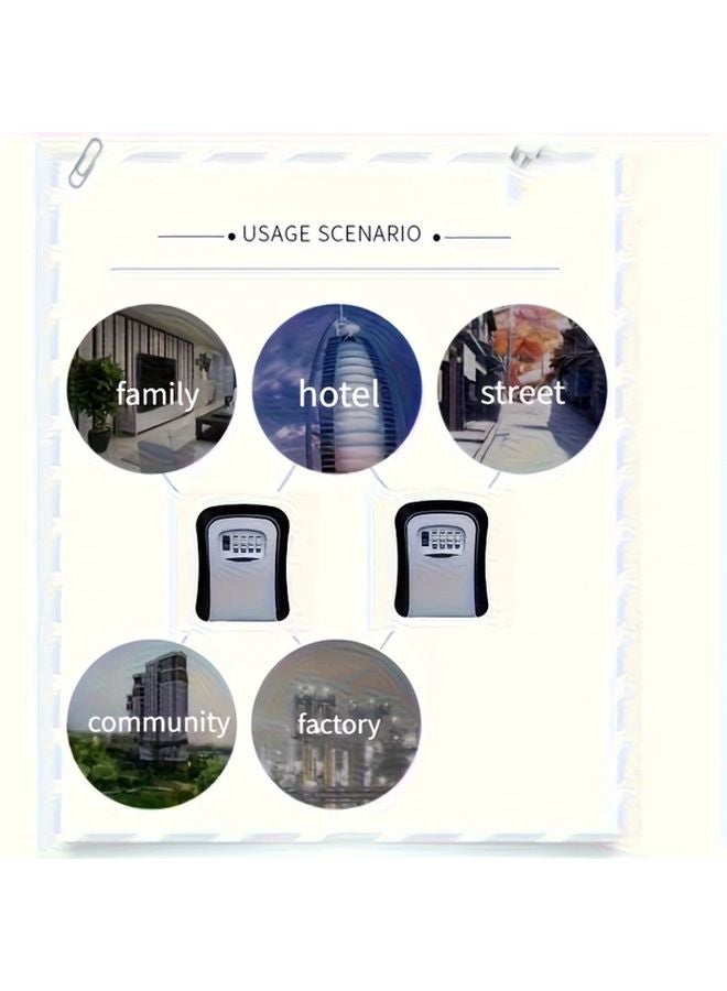 Outdoor Wall Mounted Key Safe Box With Waterproof Cover 1pc Home Car Keys Storage - Image 5