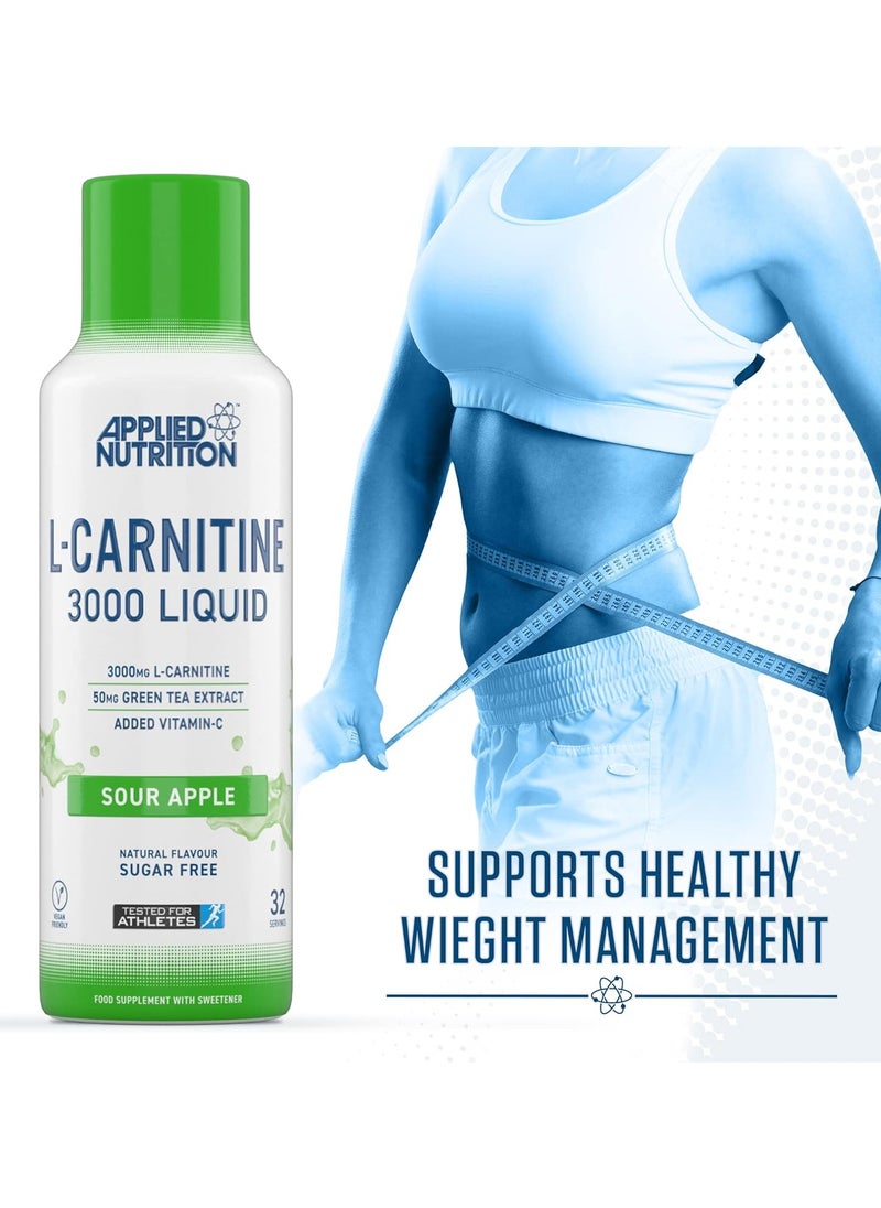 Applied Nutrition - L-Carnitine 3000 Liquid - Sour Apple - (32 Servings) - Image 1