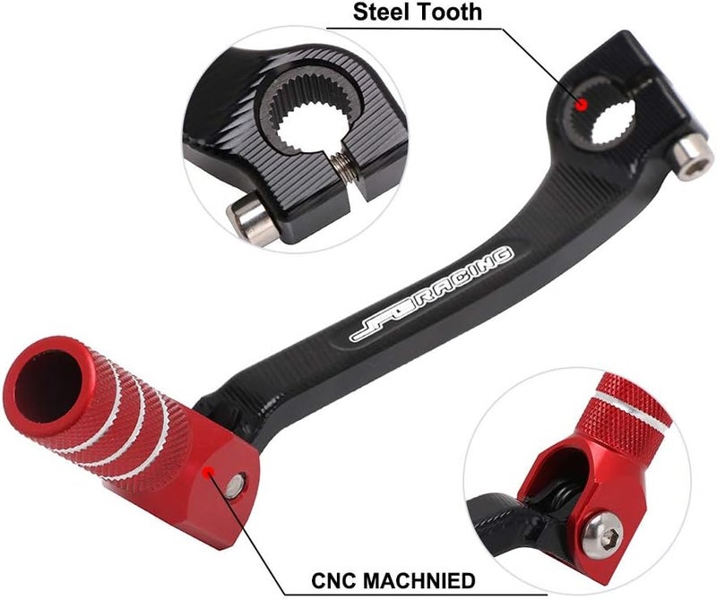 USTPO Motorcycle Gear Shifter Shift Lever Folding Tip CNC for CRF450R CRF450RX 2017-2024 CRF250R 2018-2024 Red - Image 2