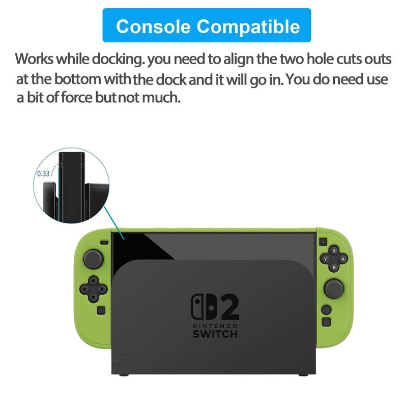 COMCOOL Dockable Case for Nintendo Switch 2 2025 - [Military Grade Drop Protection] Slim Shockproof with Anti-Fingerprint Switch 2 Protective Cover - Teagreen - Image 3
