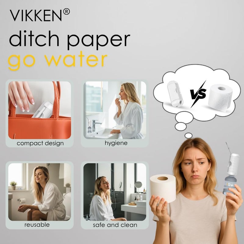 VIKKEN Store ® 250ml iGo X Portable Travel Bidet USB-Type C Rechargeable Electric Mobile Handheld Ultra Strong Water Spray Personal Hygiene Self Care for Women & Men - Image 4