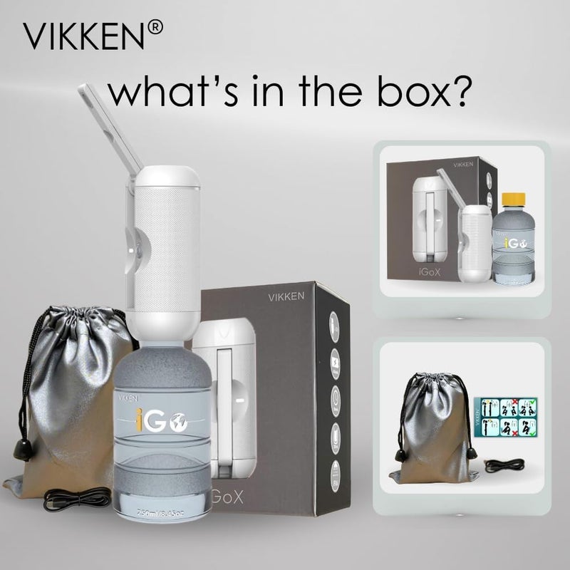 VIKKEN Store ® 250ml iGo X Portable Travel Bidet USB-Type C Rechargeable Electric Mobile Handheld Ultra Strong Water Spray Personal Hygiene Self Care for Women & Men - Image 5