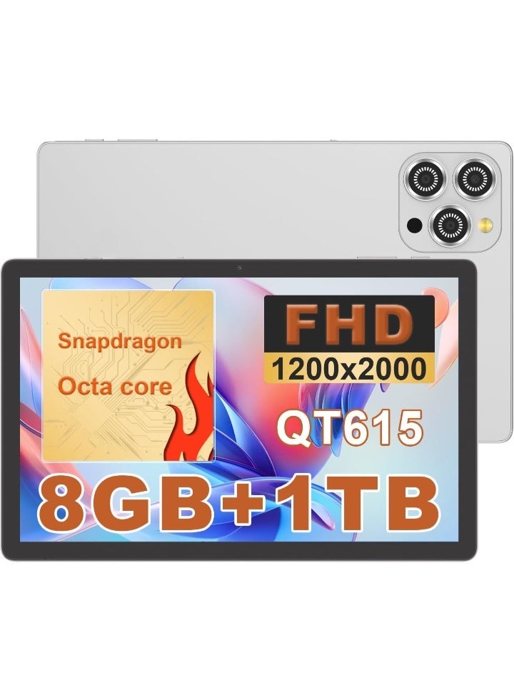 REBENUO CM10016plus Tablet 10.36 Inch , WIFI Android Tablet Pc with 8GB+1TB, 2K Screen Educational Tablet with keyboard and Pen CM10016plus white - Image 1