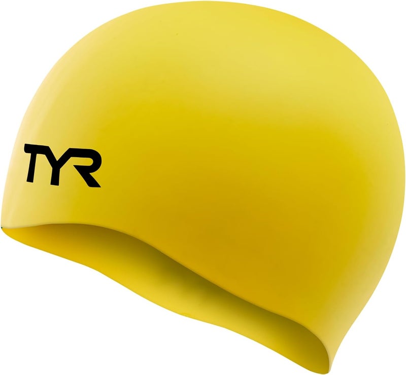 TYR Wrinkle Free Silicone Swim Cap - Yellow, One Size - Image 1