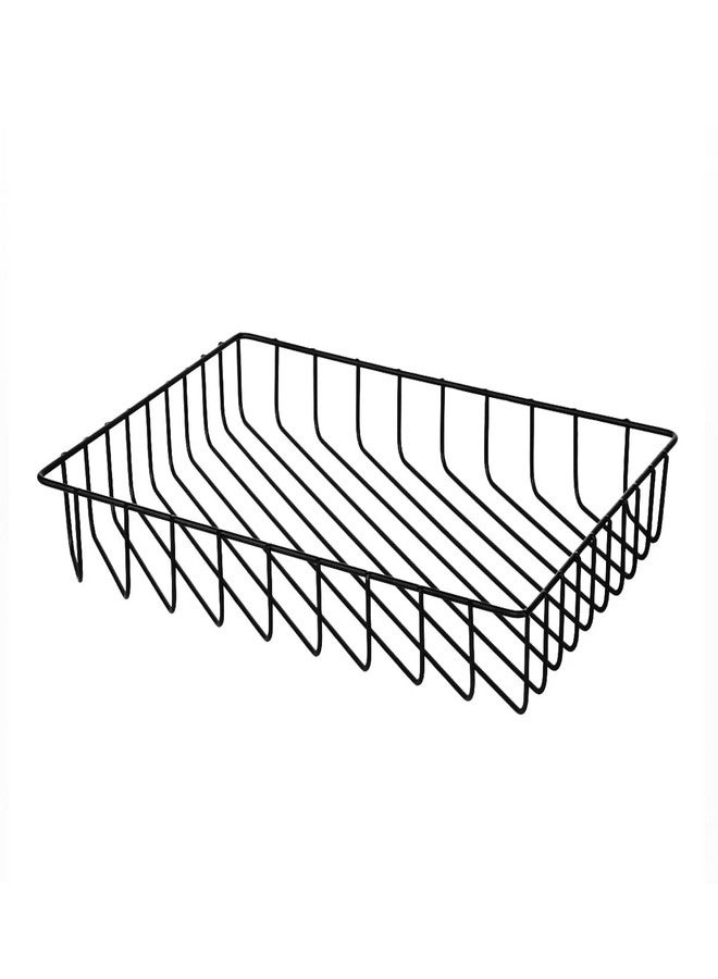 Fvstar Paper Organizer for Desk Metal Paper Tray Large Capacity Letter Tray File Holder Mail Inbox Storage Organizer Basket for Office Classroom Desktop,12.5" x 9.4" x 1.9",Black - Image 1