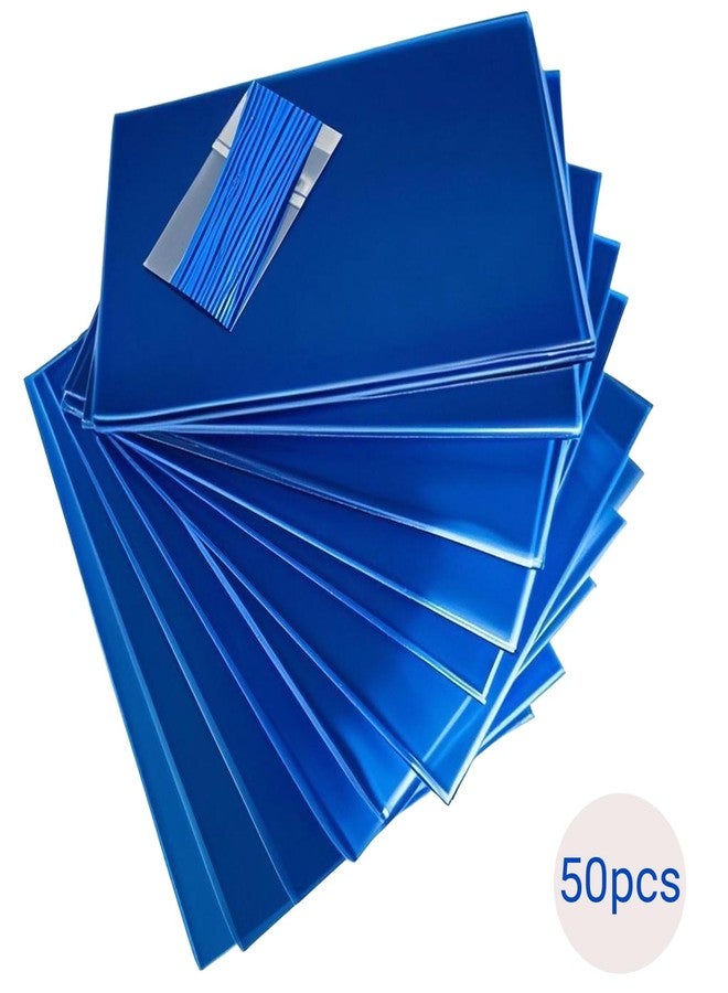 AimtoHome Cellophane Treat Bags Blue, 9x6 inches, 50 Pack with Ties,Small Party Favors bags for Cookie Candy Popcorn - Image 2