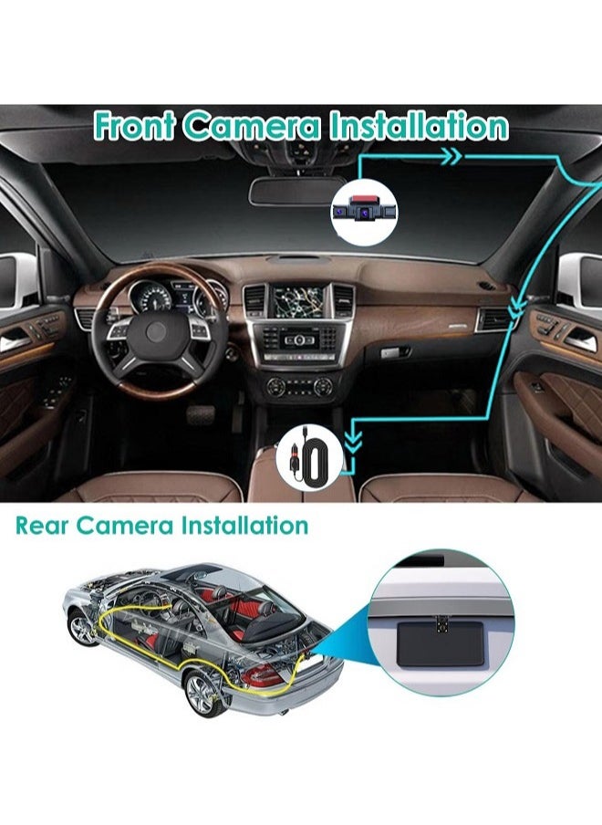 ماكرايستورم - 360 درجة بانوراما 4 قنوات fhd 1080p مسجل السيارة ، مع تسجيل الصوت الدائري ، 64GB بطاقة TF ، ز الاستشعار ، 24 ساعة وقوف السيارات رصد 2025 مسجل السيارة - Image 1