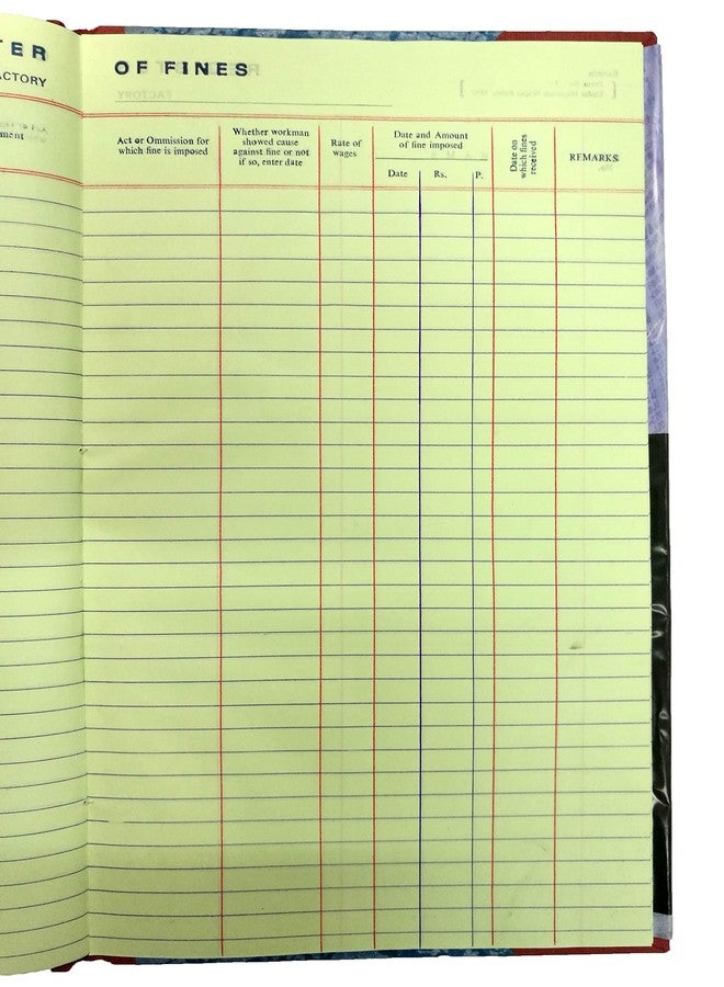 LRS Form 1 Register of Fines, prescribed Under Minimum Wages Rules, 1950 - Image 3
