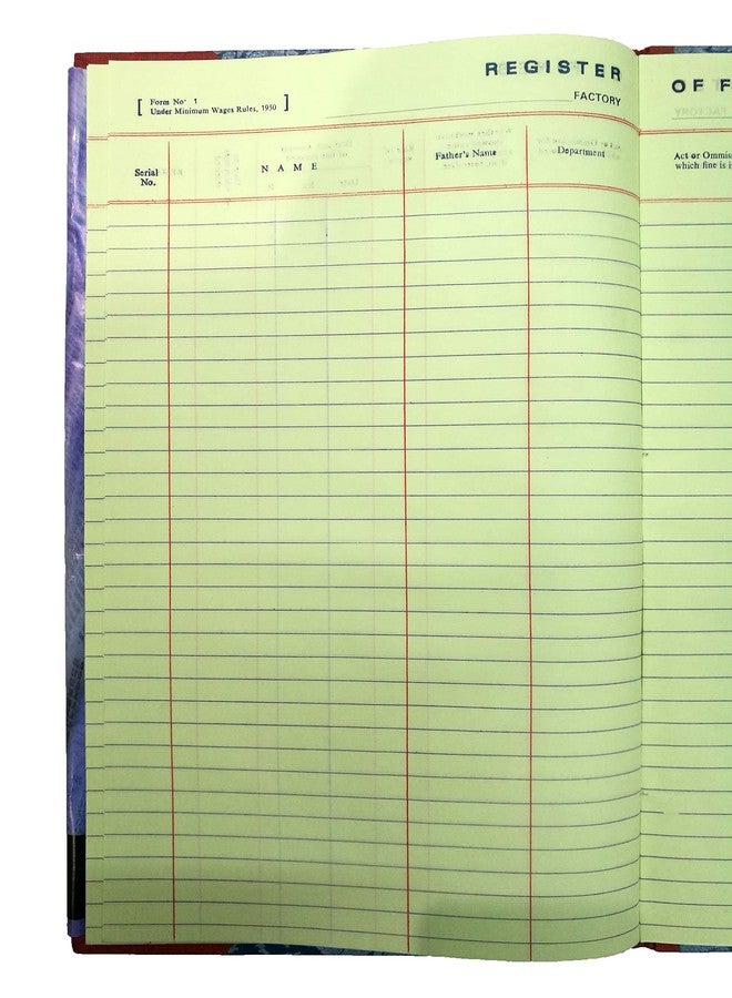 LRS Form 1 Register of Fines, prescribed Under Minimum Wages Rules, 1950 - Image 2